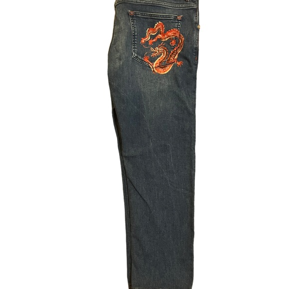 Stefano Ricci straight leg denim jeans custom hand painted dragon 🐉 - Picture 3 of 16